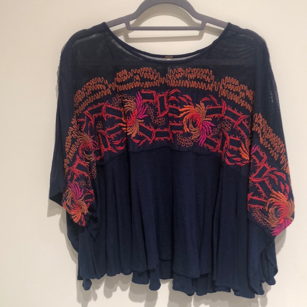 Free People Navy Top